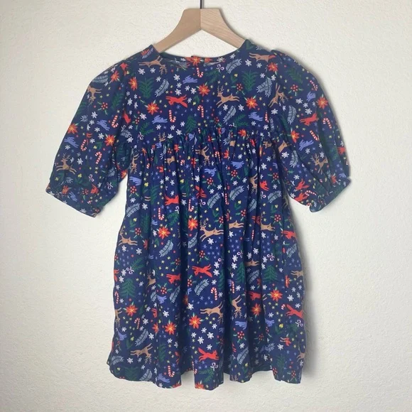 Hanna Andersson | Dresses | Hanna Andersson Celebration Skater Christmas Winter  Wonderland On Navy Dress